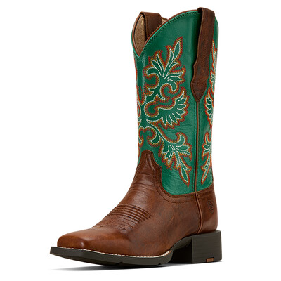 Ariat Round Up Wide Square Toe StretchFit Westernboots Ladies