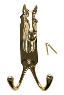 HKM Horse head with two hooks, brass