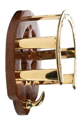 HKM Bridle hook -Horseshoe- made of wood and brass