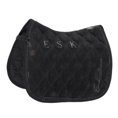 Eskadron Saddle Cloth Velours Crystal | Platinum 