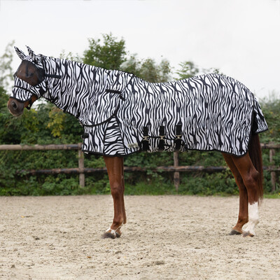 QHP Anti Fly Rug Zebra with neck and hood