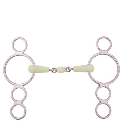 BR Double Jointed Four Ring Gag Apple Mouth 18 mm