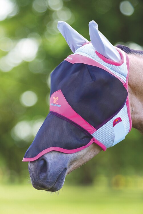 Shires FlyGuard Pro Air Motion vliegenmasker met oren en neusflap