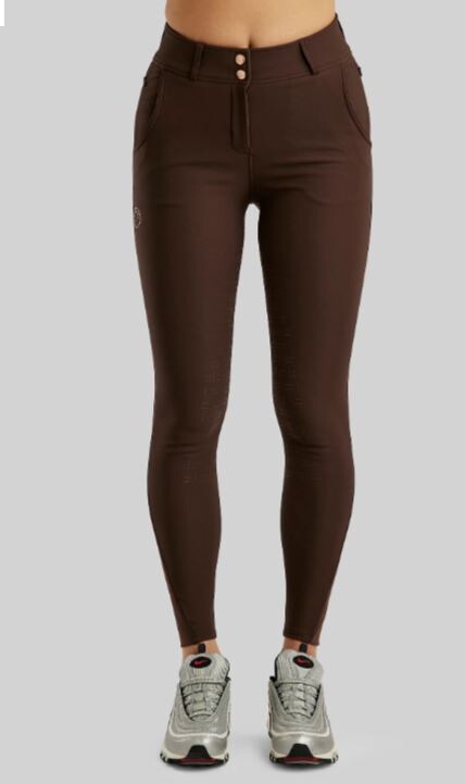 Montar Rijbroek Briella Highwaist Rosegold Crystals FullGrip