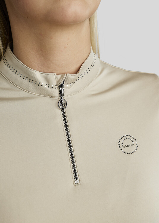Montar MoBlair Trainingsshirt with dark grey crystals