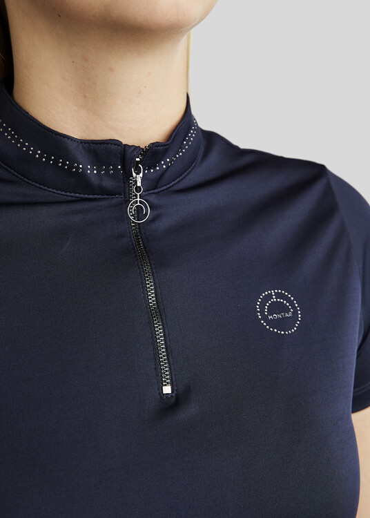 Montar MoBlair Trainingsshirt with dark grey crystals