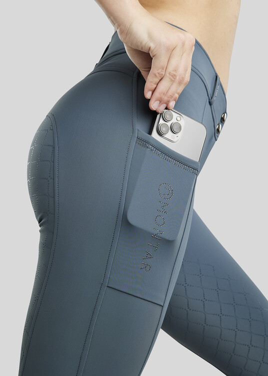 Montar Rijbroek Highwaist MoMaggie Gun Metal Crystal FullGrip
