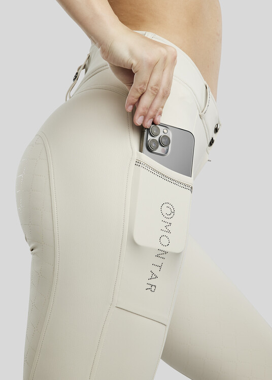 Montar Rijbroek Highwaist MoMaggie Gun Metal Crystal FullGrip