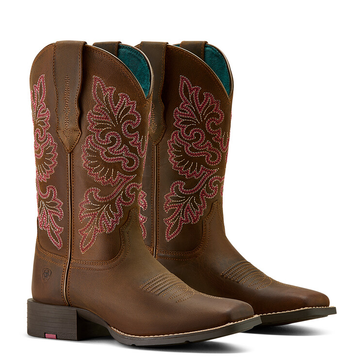 Ariat Round Up Wide Square Toe StretchFit Westernlaars dames