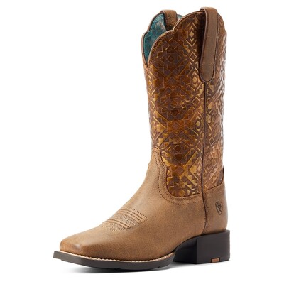 Ariat Ladies Round Up Wide Square Toe Westernboots