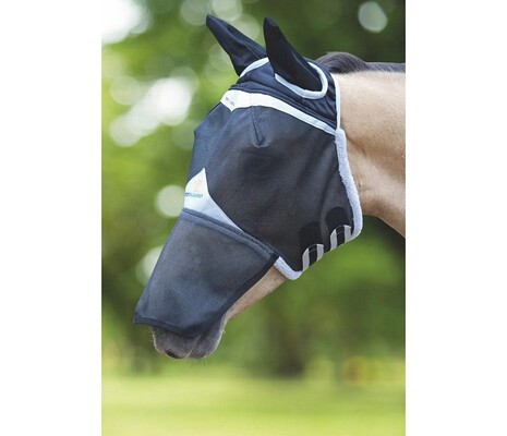 Shires FlyGuard Pro Field Durable Fly mask with ears and nose protection