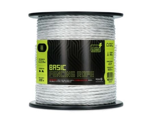 ZoneGuard 6 mm Basic fencing rope white 200 m