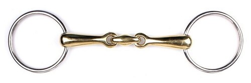 QHP Snaffle bit double jointed German Silver