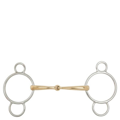 BR Single Jointed Three Ring Gag Soft Contact 12 mm Ø Centre Ring 70 mm