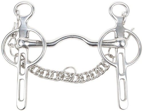 Harry's Horse Liverpool driving bit with curved mullen mouth, 2 slots