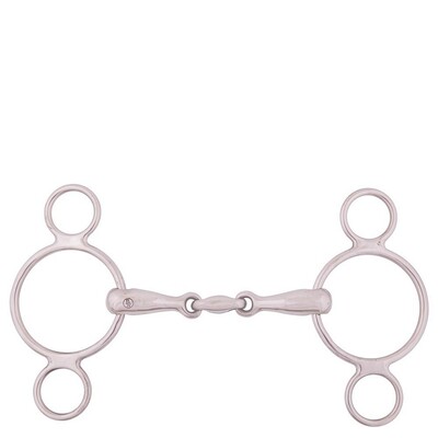 BR Double Jointed Three Ring Gag 18 mm